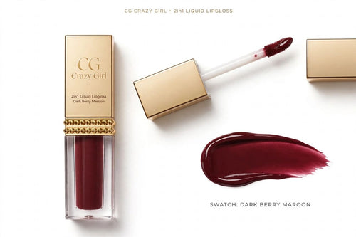 CG Crazy Girl 2in1 Matte Lipstick + Liquid Lipgloss - Deep Brown Maroon 03 | Long Lasting & Rich in Color | 2in1 Lipstick