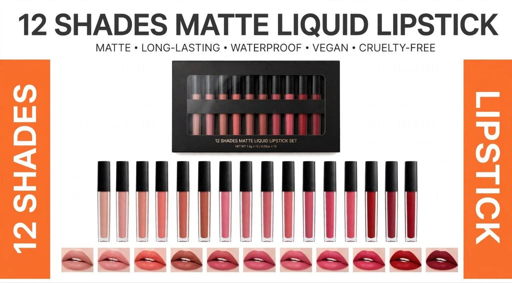Touch me liquid matte lipstick set of 12 long lasting and waterproof