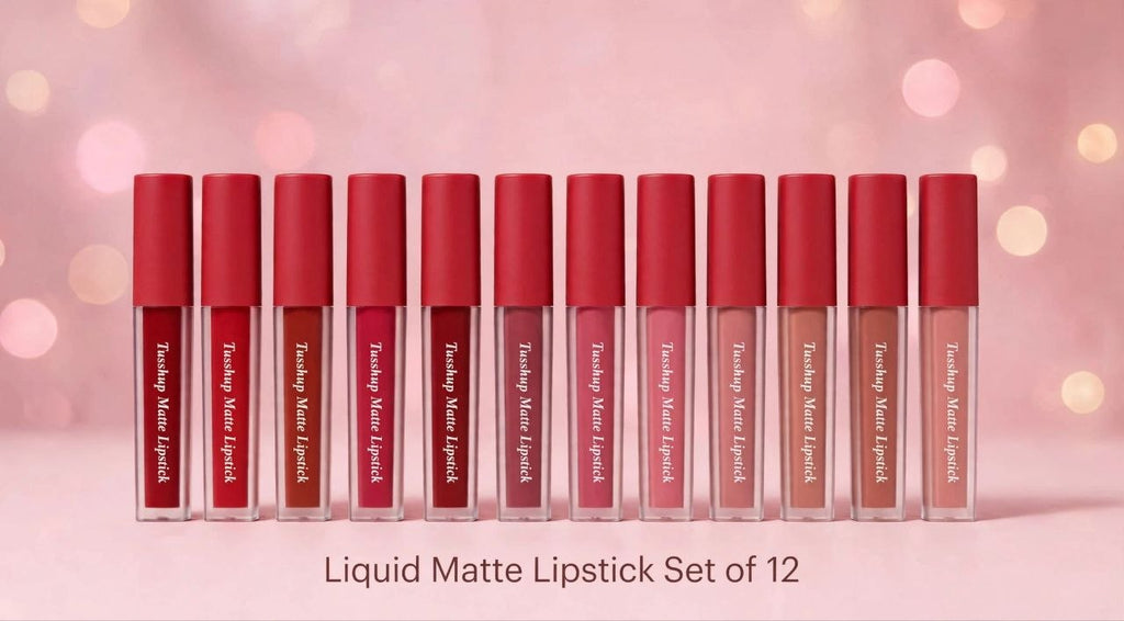 Touch me liquid matte lipstick set of 12 long lasting and waterproof