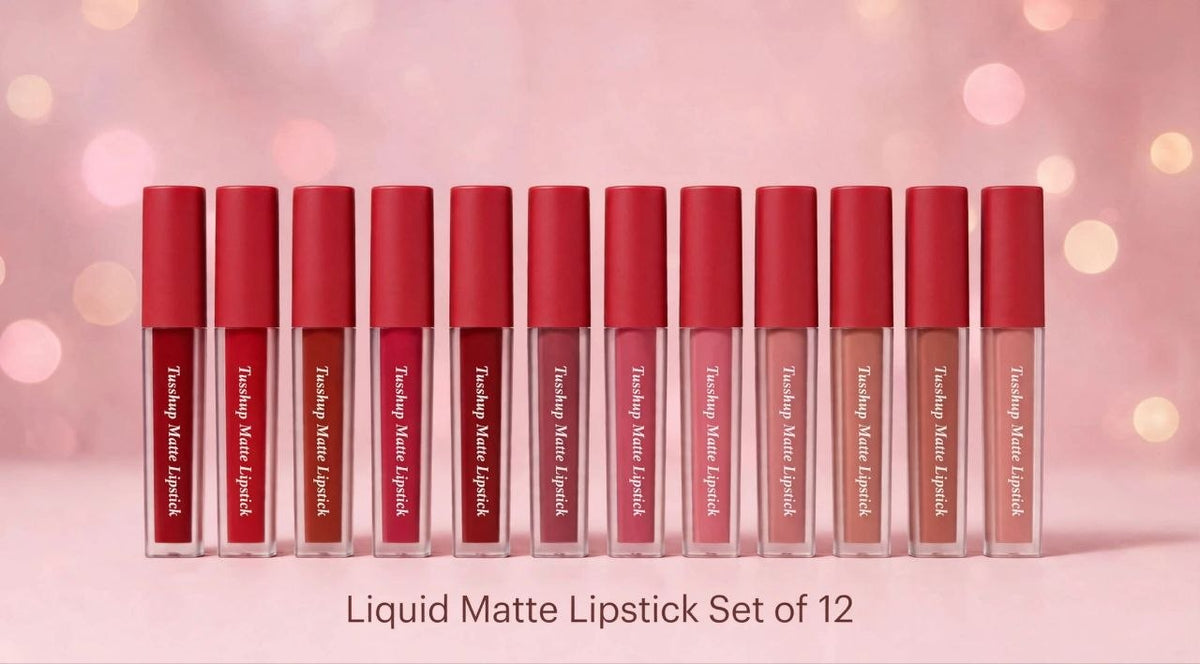 Touch me liquid matte lipstick set of 12 long lasting and waterproof